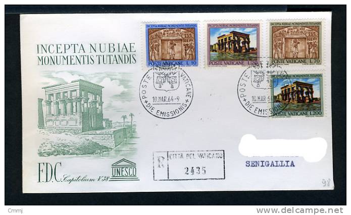 1964 - VATICANO - VATIKAN - VATICAN - VATICAAN - NR.  379/82 - F.D.C. Capitolium Viaggiata (bollo Di Ritorno Al Retro) - Covers & Documents