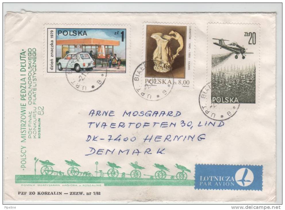 Poland Cover Sent Air Mail To Denmark 2-11-1982 - Lettres & Documents