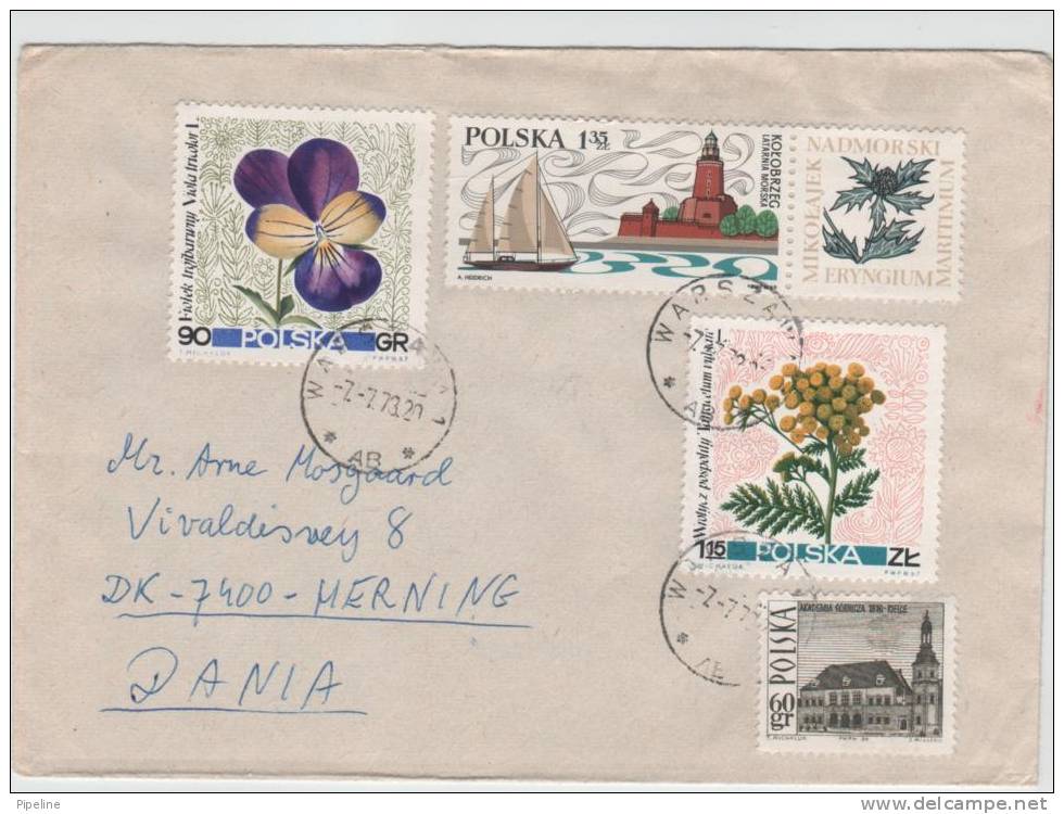 Poland Cover Sent To Denmark 7-7-1973 - Briefe U. Dokumente