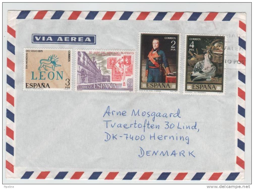 Spain Air Mail Cover Sent To Denmark - Cartas & Documentos