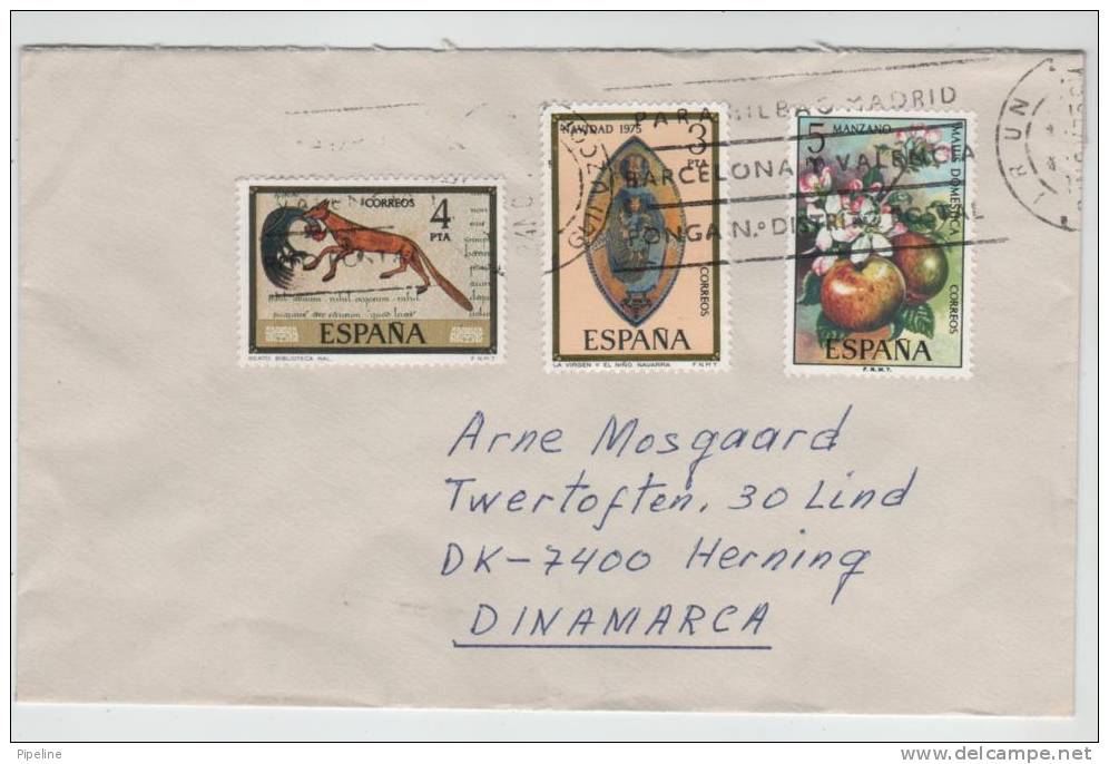 Spain Cover Sent To Denmark - Lettres & Documents