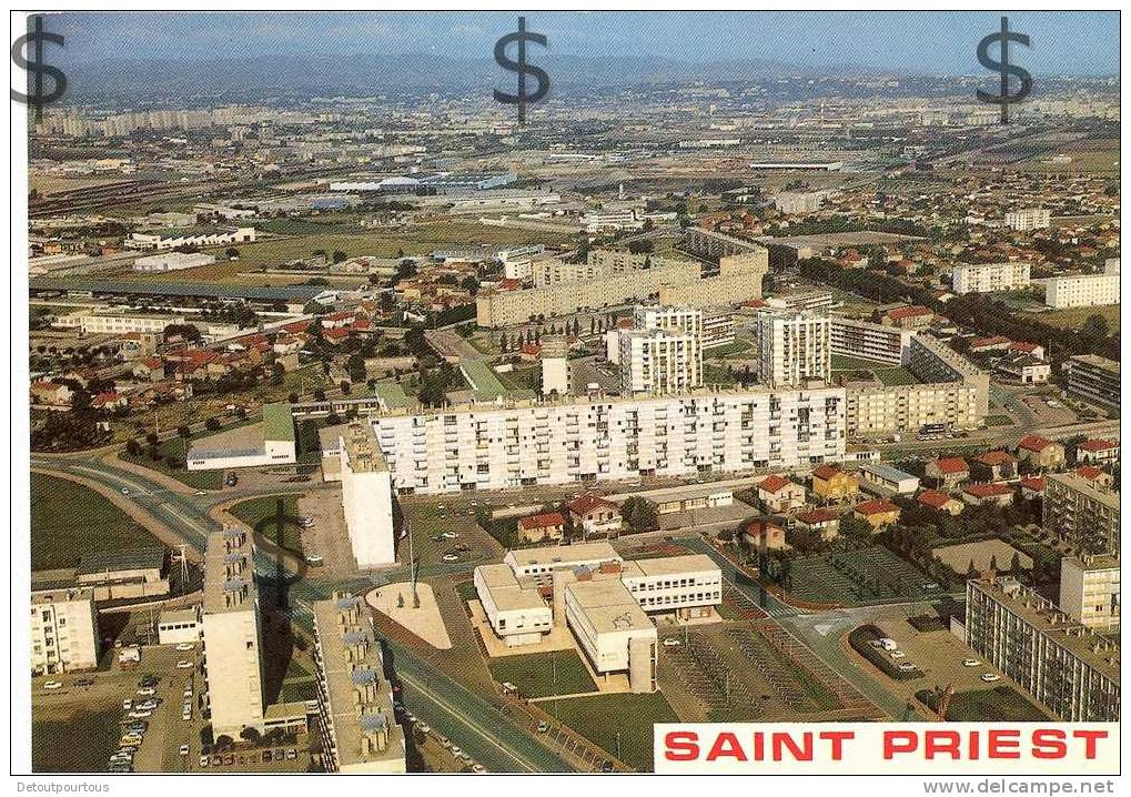 SAINT ST PRIEST Rhône 69 : Vue Aérienne Quartier De L' Hotel De Ville Immeubles Maisons Usines - Saint Priest