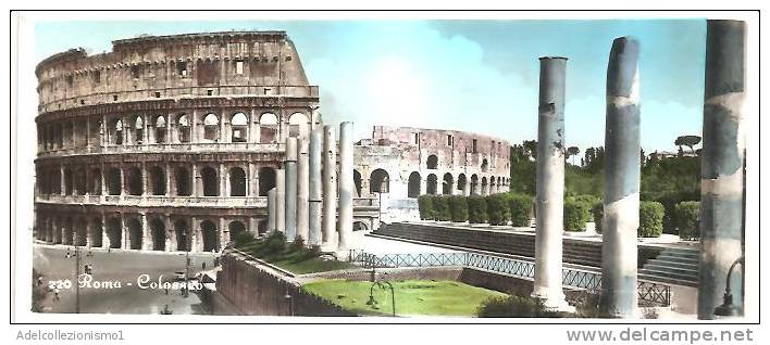 43367)cartolina Illustratoria Roma - Colosseo E Panorama - Colosseum