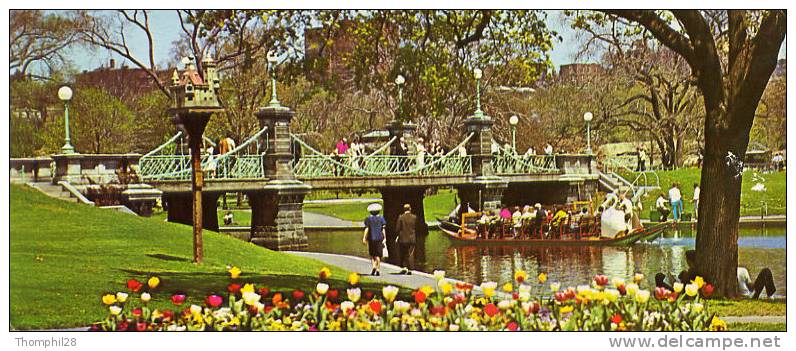 BOSTON - MASACHUSETTS - The Public Gardens And Swanboat - Format : 20,9 X 8,9 - 2 Scans - Boston