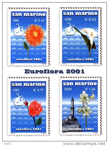 REPUBBLICA DI SAN MARINO - ANNO 2001 - EUROFLORA - NUOVI MNH ** - Ongebruikt