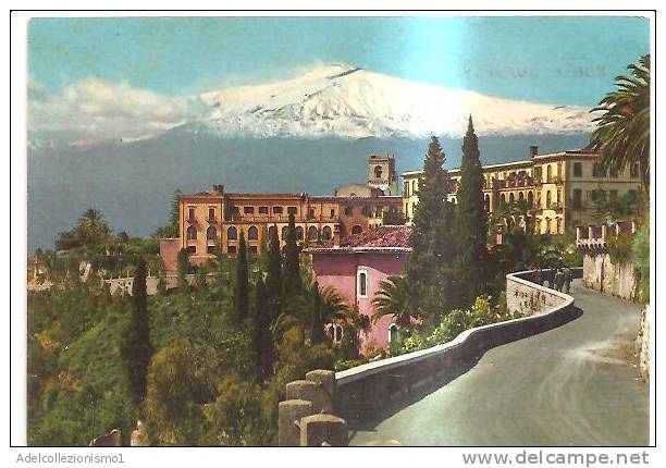 43450)cartolina Illustratoria Acireale -  Panorama Con L'etna - Acireale