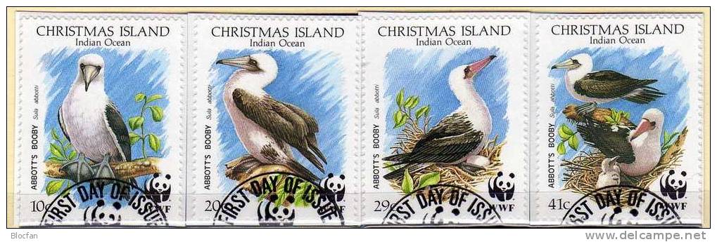 WWF-Set 98 Weihnachts-Inseln 303/5 O 9€ Graufuss-Tölpel Mit Dokumentation - Christmas Island