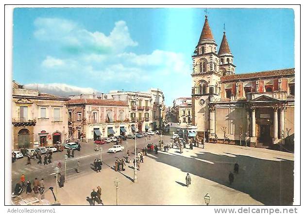 43463)cartolina Illustratoria Acireale - Piazza Duomo E Corso Savoia - Acireale