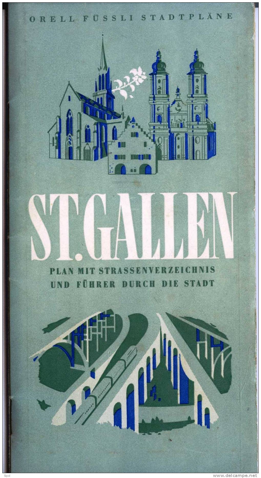 St Gallen Plan Mit Strassenverzeichnis Und Führer Durch Die Stadt (1950 ) BE - Schweiz