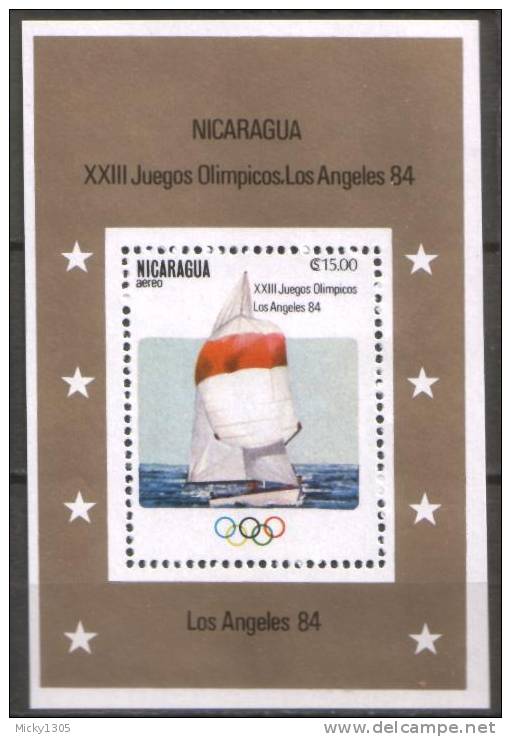 Nicaragua Mi-Nr Block 159 Postfrisch / MNH ** (A296) - Summer 1984: Los Angeles