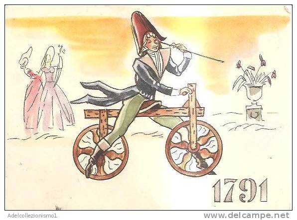 43489)cartolina Illustratoria Serie La Storia Della Bicicletta - Cyclisme