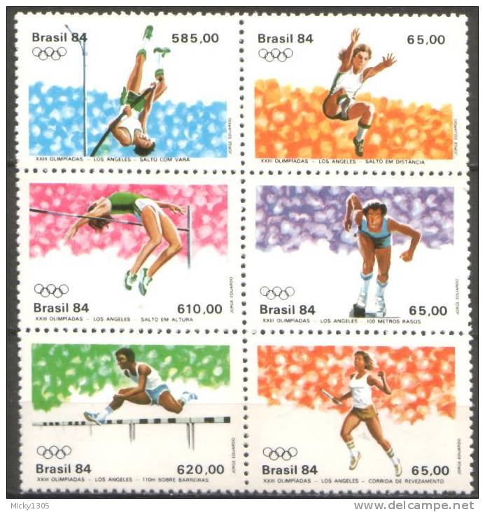 Brasilien / Brazil -  Mi-Nr 2024/2029 Zdr. Postfrisch / MNH ** (A306) - Ete 1984: Los Angeles