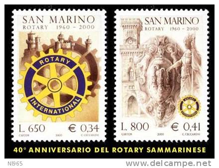 REPUBBLICA DI SAN MARINO - ANNO 2000 - ROTARY SAMMARINESE - NUOVI MNH ** - Unused Stamps