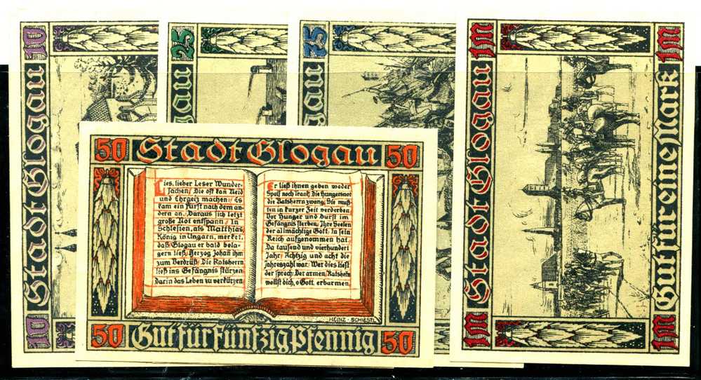 Germany Old City Banknotes Set, Notgeld Blogau 1920, Look! - Lokale Ausgaben