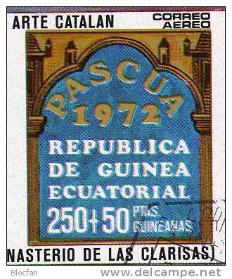 Ostern Kreuzigung Guinea Äq. 46/4, ZD, Block 7 Plus 8 O 6€ Ikonen Im Kunstmuseum Barcelona - Religion