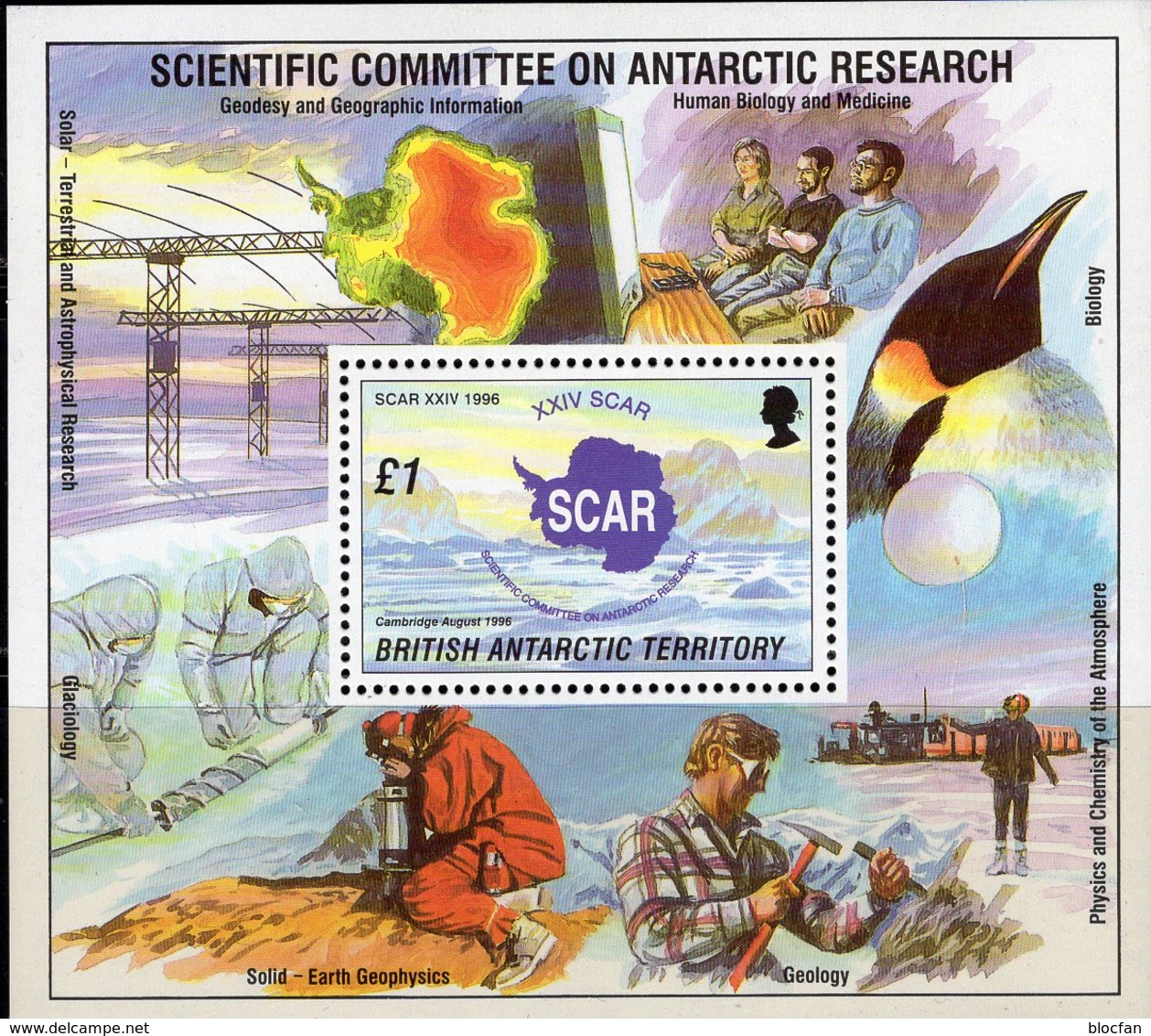 Scientific 1996 British Antarctic Block 3 ** 11€ Tiere In Antarktis Naturschutz-Forschung Hoja Ss Sheet Bf Oceanien - Estaciones Científicas