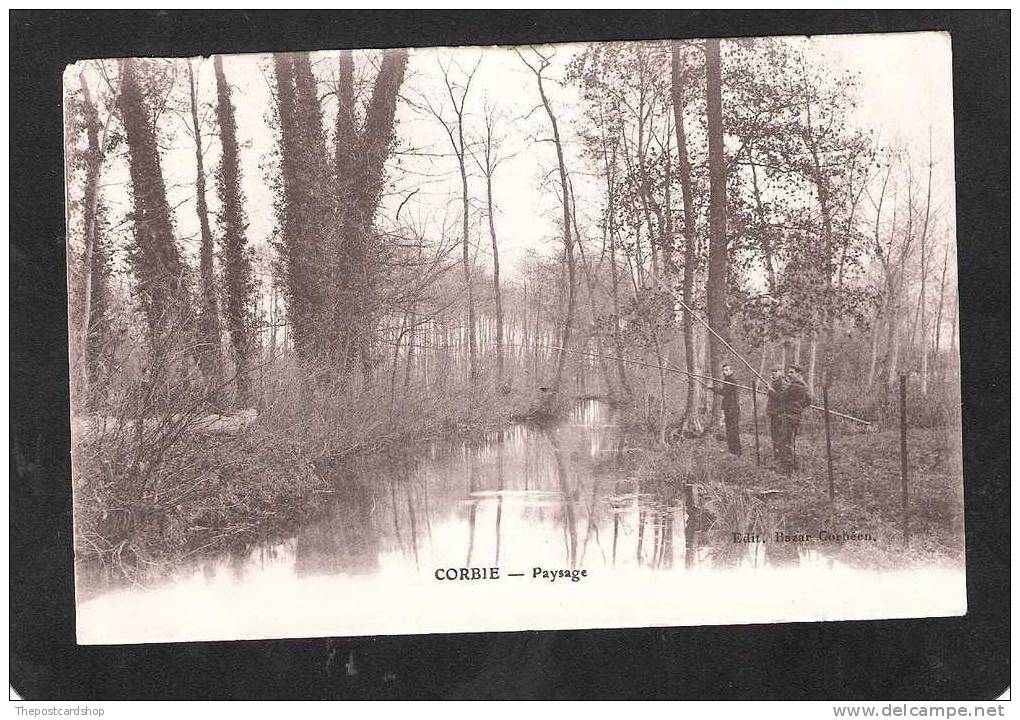 CPA 80 CORBIE PAYSAGE SOMME FISHING - Corbie