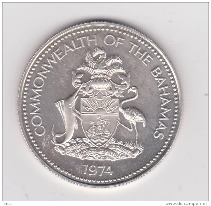 BAHAMAS 50 CENTS 1974 ARGENT - Bahamas