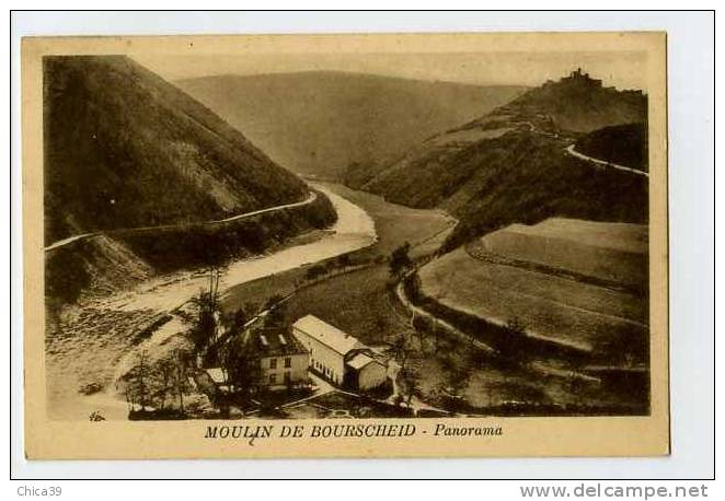 012182  -  Moulin De Bourscheid  -  Panorama  -  Au Verso PUB Pour L'Hôtel Du Château - Ettelbrück