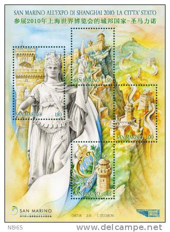 REPUBBLICA DI SAN MARINO - ANNO 2010 - San Marino All´Expo Di Shanghai 2010: La Città Stato  ** MNH - Unused Stamps
