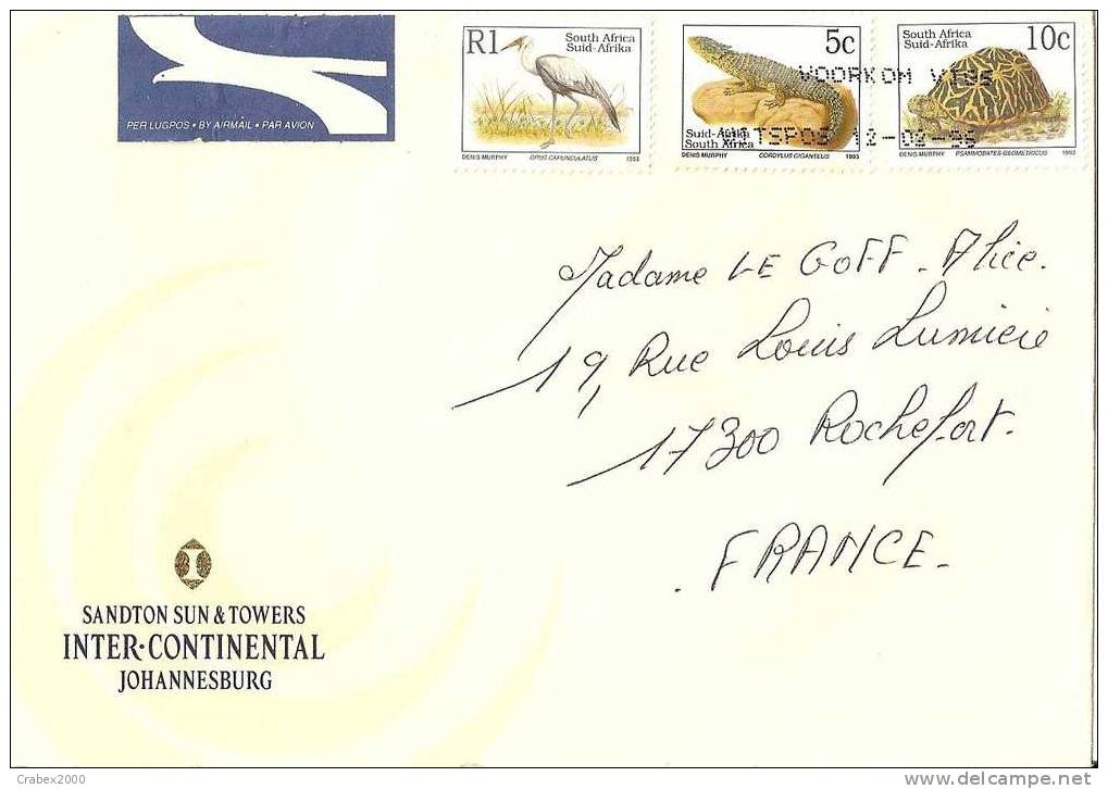 N° Y&t    Lettre      JOHANNESBURG    Vers    FRANCE   Le      12 FEV1995 - Lettres & Documents