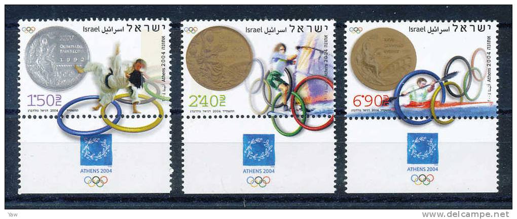 ISRAELE 2004 ATENE 2004, GIOCHI OLIMPICI: Judo, Windsurf, Kayak. SERIE COMPLETA MNH** UNIFICATO 1725-27 - Summer 2004: Athens