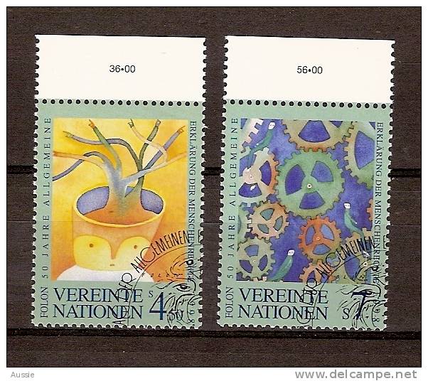 Uno Wien Vienne 1998 Yvertnr. 286-87 (°) Used Cote 3 Euro - Usati