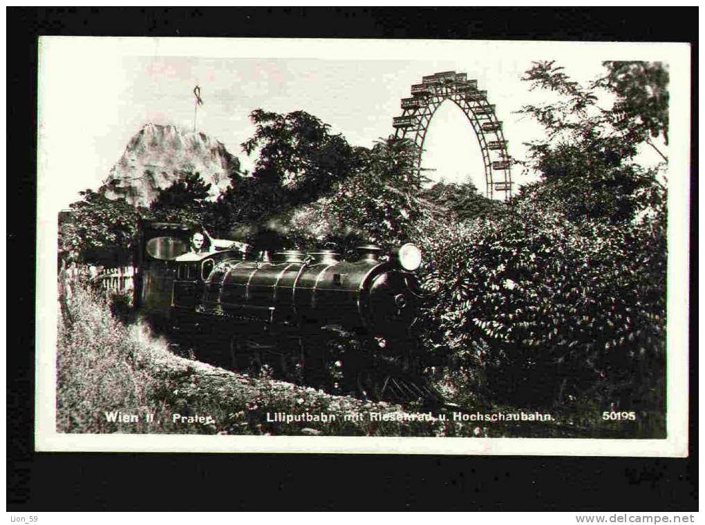RAILROAD - Liliputbabn Mit Riesenrad U Hochschaubahn WIEN II , Prater 1939 Deutfches Reich Pc 22735 - Funiculaires