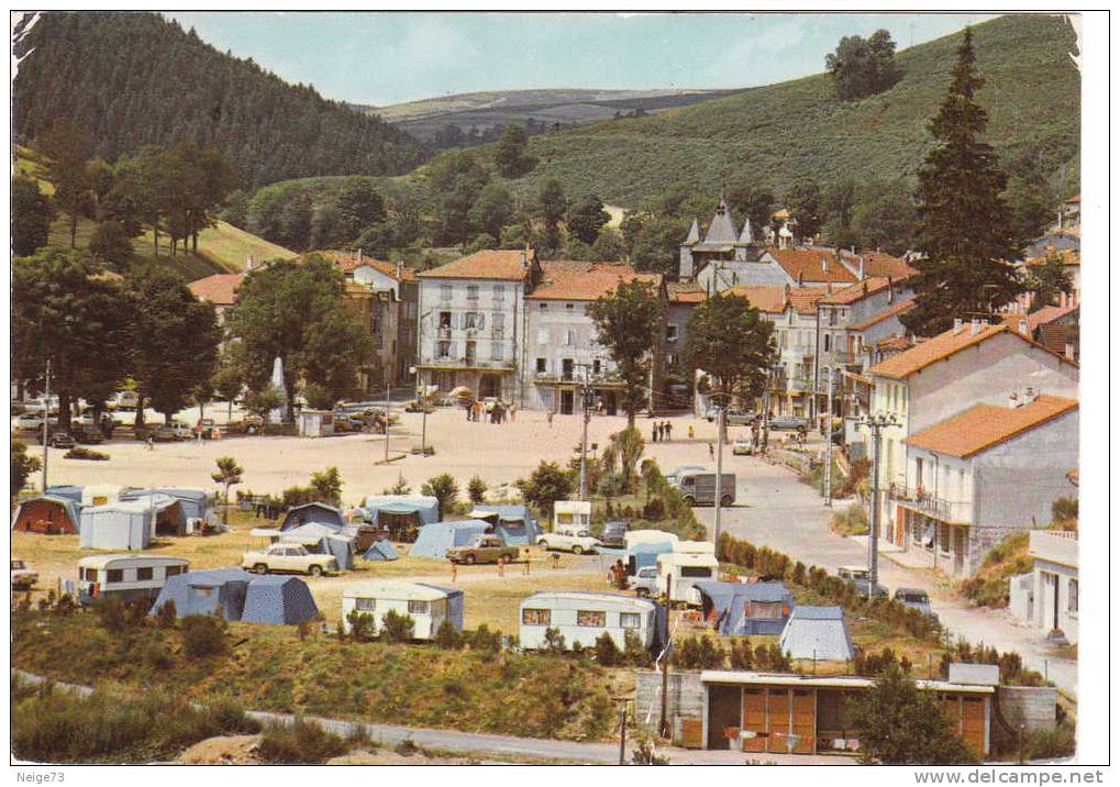 Carte Des Années 60-70 Du 07 - Saint Cirgues En Montagne - Le Camping Et La Place - Sonstige & Ohne Zuordnung