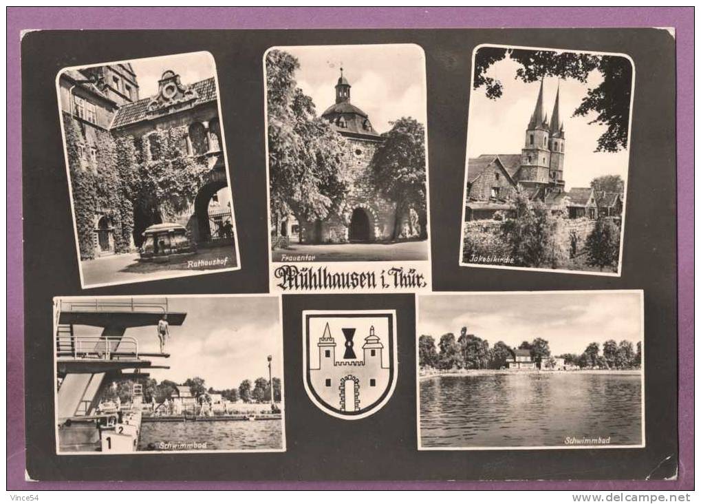 MÜHLHAUSEN - Mehrbildkarte. Straub & Fischer. Meiningen N° 6129. Gelauft 1965. 2 Scans - Mühlhausen