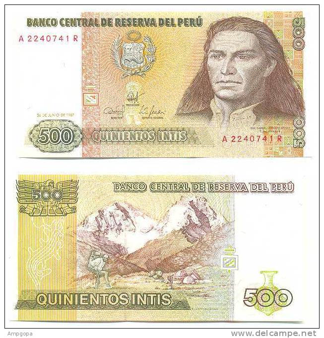 Peru 500 Intis 1987 Pick-134-b UNC - Perú