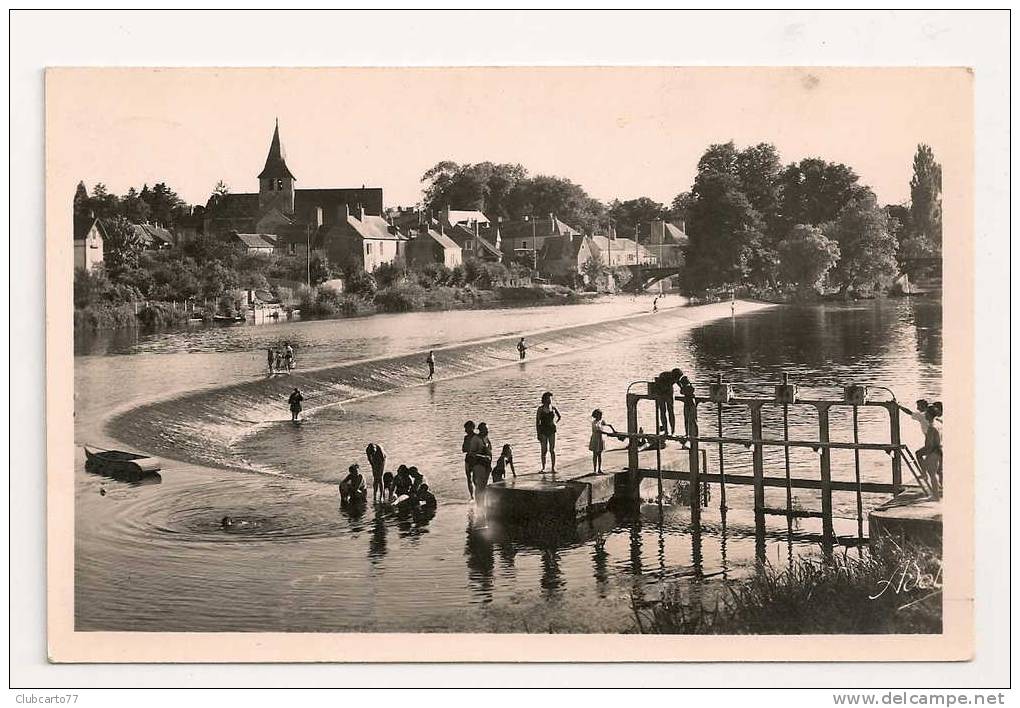 Malicorne-sur-Sarthe (72) : Zone De Baignade Au Niveau Du Barrage En 1952 (animée). - Malicorne Sur Sarthe