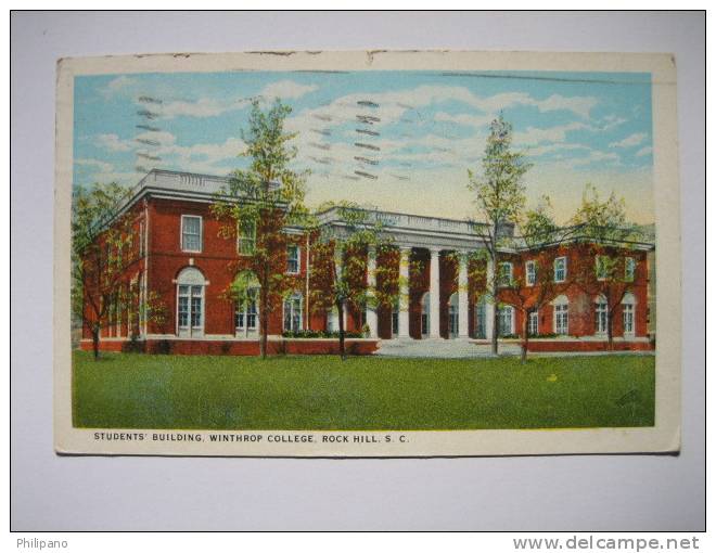 Rock Hill SC   Student Building Winthrop College   1932 Cancel - Rock Hill