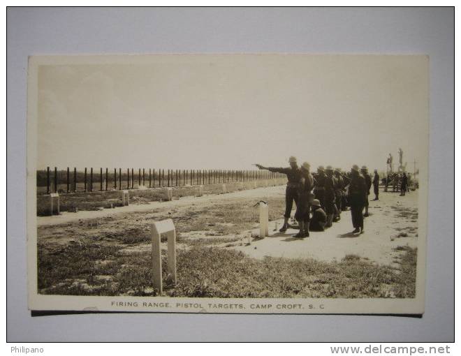 Camp Croft Sc   Real Photo          Firing Range Pistol Targets           Ekc Stamp Box - Sonstige & Ohne Zuordnung