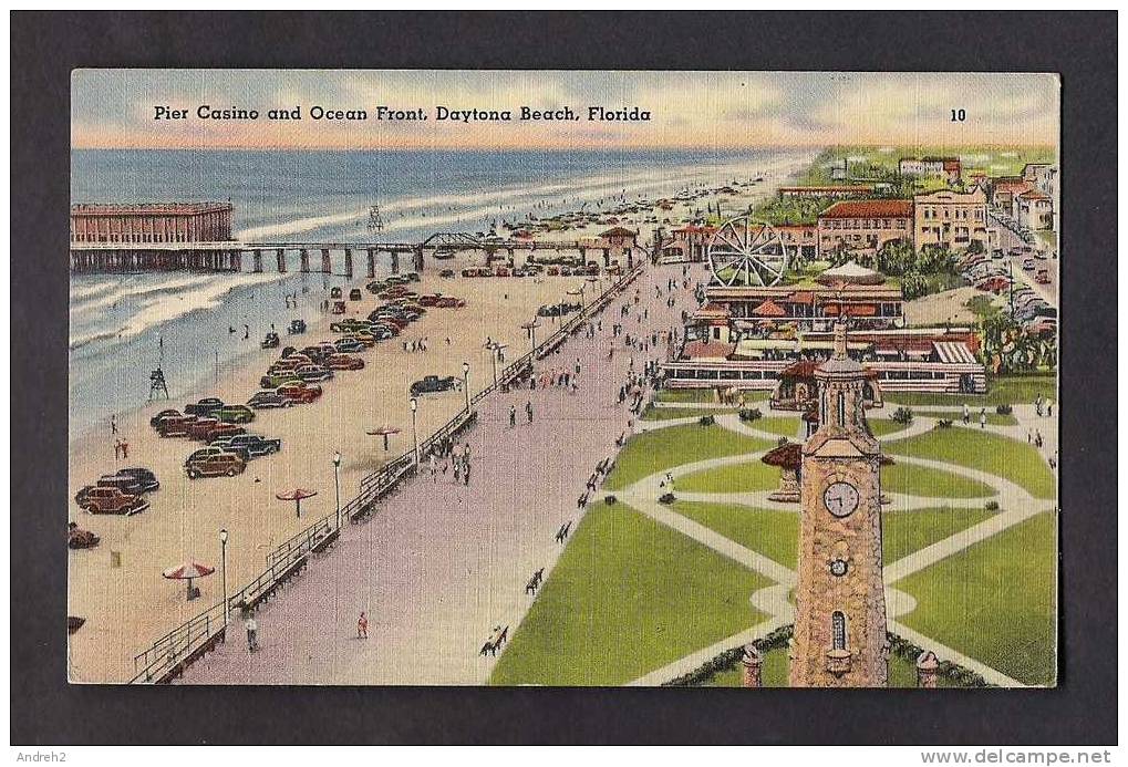 DAYTONA - PIER CASINO AND OCEAN FRONT DAYTONA BEACH FLORIDA - POSTMARK 1951 PORT ORANGE FLORIDA WITH A ONE CENT STAMP - Daytona