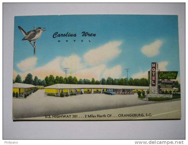 Orangeburg SC   Carolina Wren Motel Early Chrome - Sonstige & Ohne Zuordnung