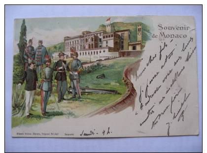 Cpa Précurseur   MONACO   Illustration 1898  Scène Militaire - Autres & Non Classés