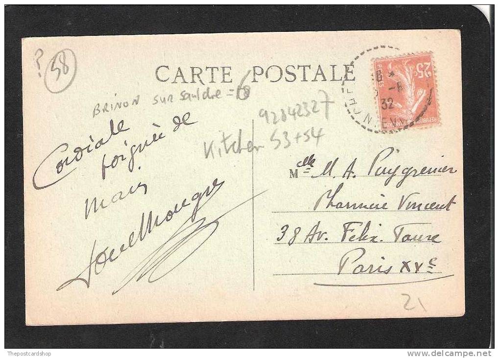 CPA 58 Nievre BRINON SUR BEUVRON - La Poste Used With Stamp Avec Timbree - Brinon Sur Beuvron