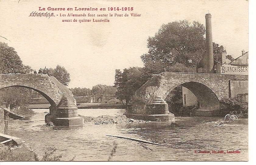 -54- Luneville - Le Pont Viller  MILITARIA Guerre 14 / 18 écrite TTB - Luneville