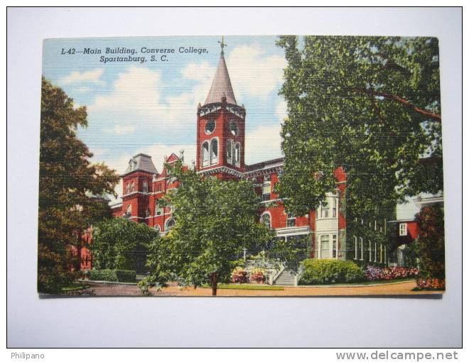 Spartenburg SC              Main Building           Converse College   Linen - Altri & Non Classificati