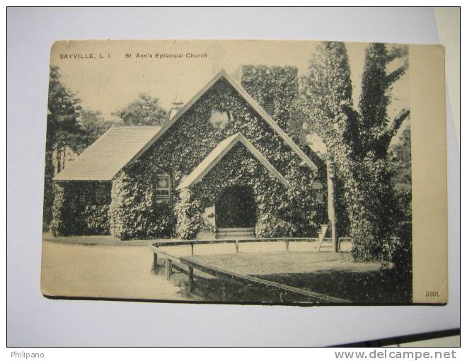 Sayville  L.I. Ny   St Anns Episcopal Church  1910    Cancel - Long Island