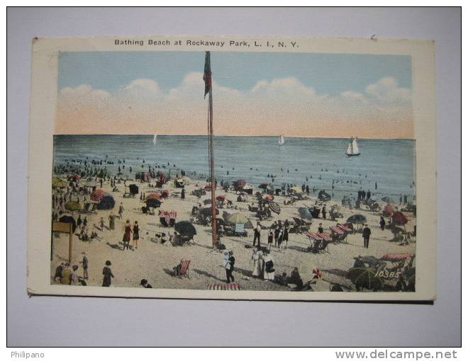 Rockaway Beach L.I. Ny    Bathing Beach   Vintage Wb - Long Island