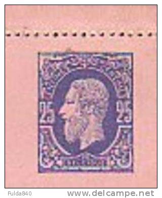 Belgique: Carte Lettre Pour L´étranger A Bord Perforé. 25c Bleu Outremer Sur Rose 1875 - Correo Rural