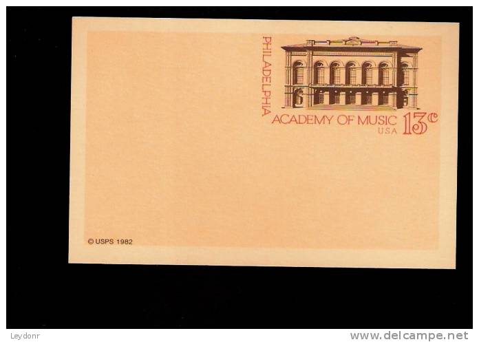 Postal Card - Philadelphia Academy Of Music - UX96 - 1981-00