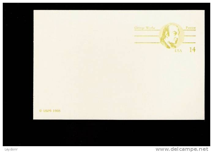 Postal Card - George Wythe - UX108 - 1981-00