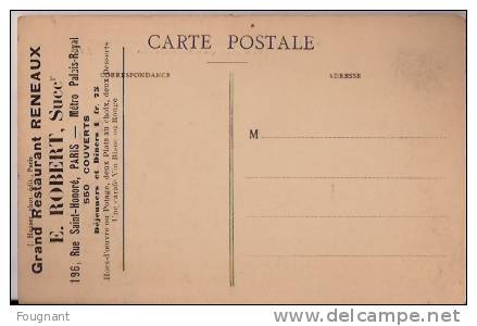 FRANCE: Paris:Crue De La Seine:10/01/1910.Près De La Gare Des Invalides.Non écrite.Verso:Grand Restaurant Reneaux. - Inondations