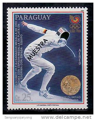 Specimen, Paraguay ScC763 1988 Seoul Olympics. - Zomer 1988: Seoel