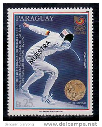 Specimen, Paraguay ScC763 1988 Seoul Olympics. - Summer 1988: Seoul