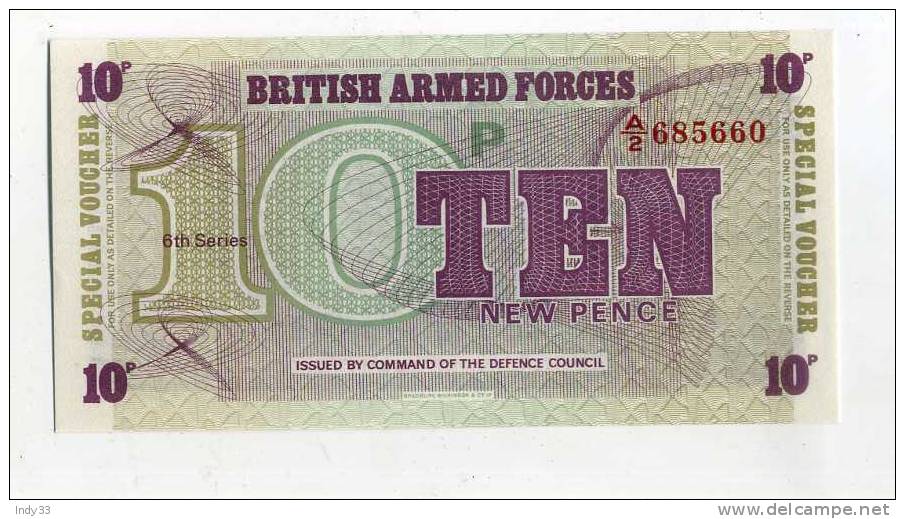 - GRANDE-BRETAGNE . BRITISH ARMED FORCES . SPECIAL VOUCHER . 10 N.P. - British Armed Forces & Special Vouchers