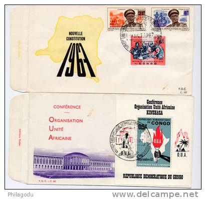 Conférence De L’OUA à Kinshasa, La Nouvelle Constitution, FDC  (bl 21 Et 652/56 Taché) - FDC